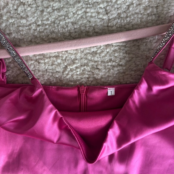 Pink Mini Dress with Sparkly Straps, size large - Picture 4 of 7